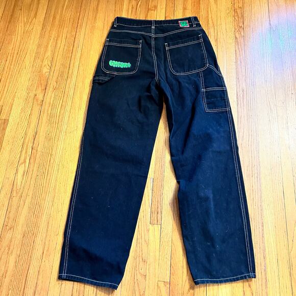 Empyre Tori Jeans Womens 8 Black Baggy Carpenter Skater Punk Wide - Picture 3 of 10